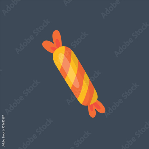 orange blaster candy in flat vector design.