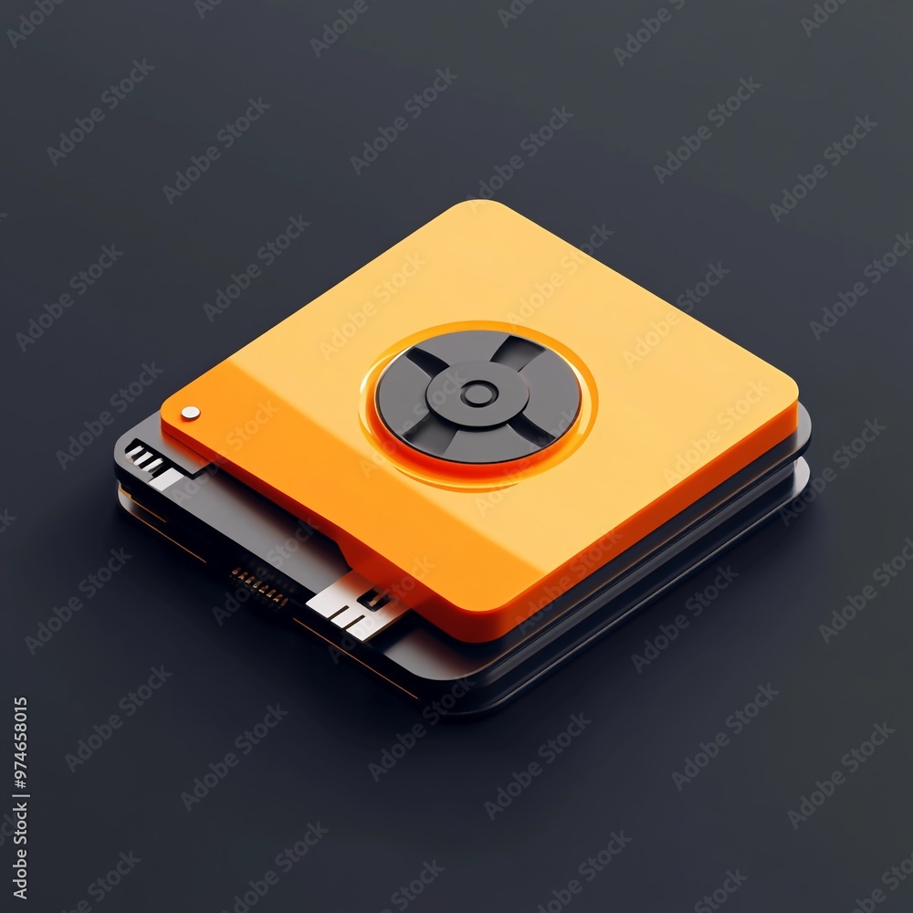 3D Hard Drive Icon: Internal Computer Data Storage Illustration Logo 3D Hard Drive Icon: Internal Computer Data Storage Illustration Logo