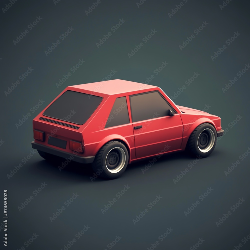 3D Hatchback Icon: Compact Car with Rear Door Illustration Logo 3D Hatchback Icon: Compact Car with Rear Door Illustration Logo