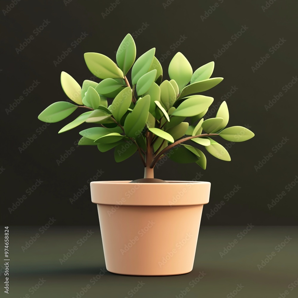 3D Herb Plant Icon: Aromatic Culinary and Medicinal Plant Illustration Logo 3D Herb Plant Icon: Aromatic Culinary and Medicinal Plant Illustration Logo