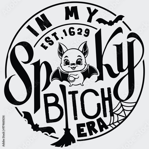 In My Spooky Bitch Era SVG, Halloween Svg, Spooky Png, Vintage Halloween Shirt Svg, Svg Files For Cricut