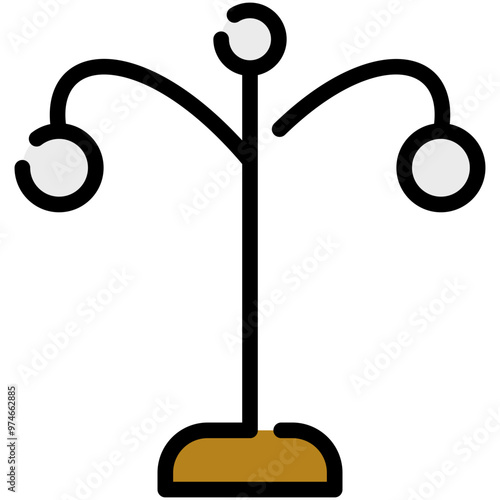 light poles filled line icon