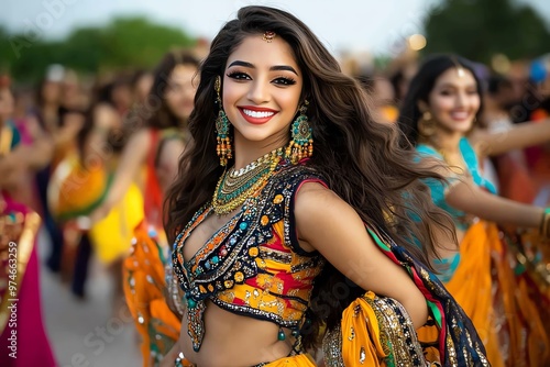 Navratri nights glowing with the rhythmic energy of Garba and Dandiya Raas dances photo