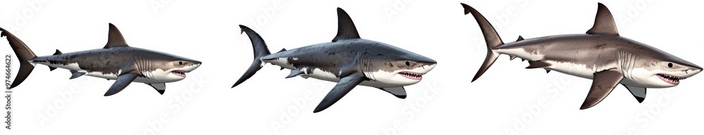 Fototapeta premium shark fish isolated on white background