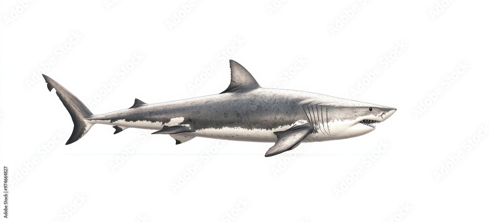 Naklejka premium shark fish isolated on white background