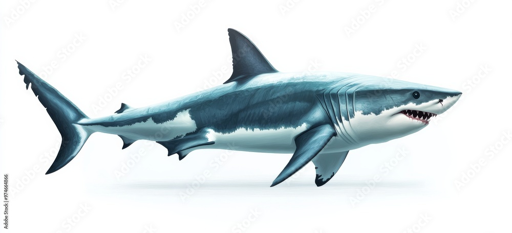 Naklejka premium shark fish isolated on white background