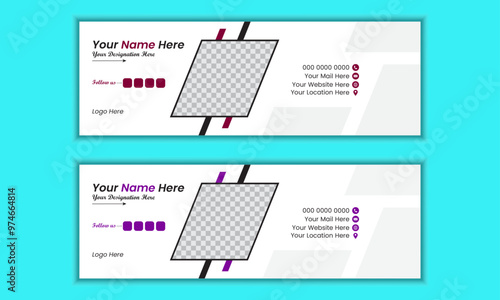 Professional email signature and web banner design template or social media cover page design.