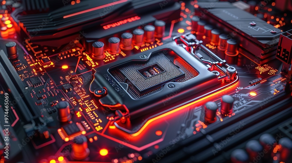 E sports gaming motherboard with competitive game scene graphics E sports gaming motherboard with competitive game scene graphics