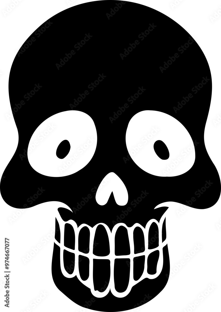 Simple Skull Silhouette Design for Minimalist Graphics and Halloween Themes Simple Skull Silhouette Design for Minimalist Graphics and Halloween Themes
