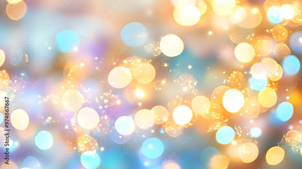 Abstract Festive Bokeh Background with Golden and Blue Lights Abstract Festive Bokeh Background with Golden and Blue Lights