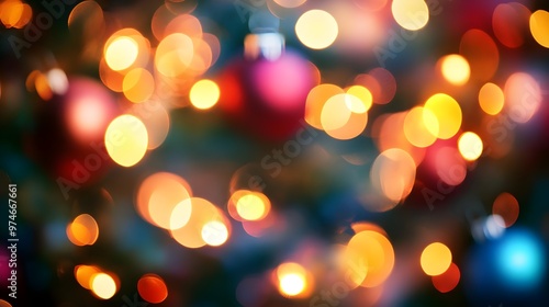 Abstract Festive Bokeh Lights Background