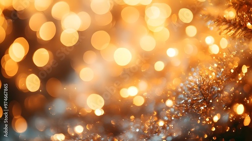 Abstract Golden Bokeh Lights Background