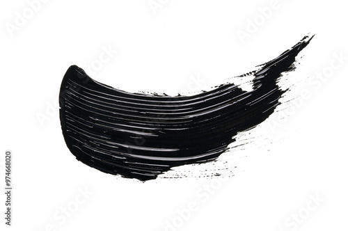 A minimalist masterpiece: a black stroke of acrylic paint on a white background creates an elegant contrast. Simple shapes and clean lines give a modern and sophisticated look.