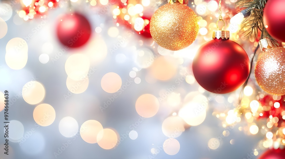 Christmas Ornament Decorations with Bokeh Lights Christmas Ornament Decorations with Bokeh Lights