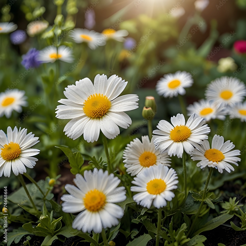 Obraz premium daisies in a field beauty of nature ai gerenative