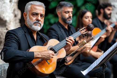 Pompeii Festival musicians playing Ancient Instruments, recreating the sounds of Roman times