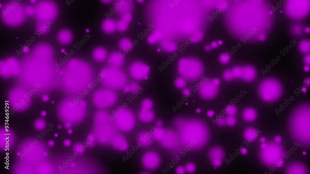 Animation loop flow up glow purple particles sparks float to front on black abstract background. Animation loop flow up glow purple particles sparks float to front on black abstract background.