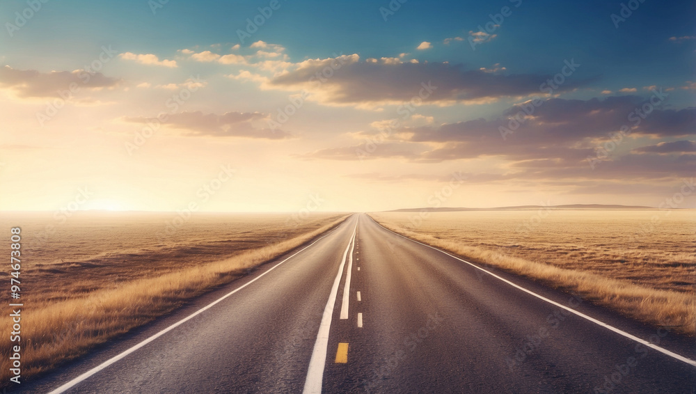 Naklejka premium 2024 Year Number on a Long Road that Leads