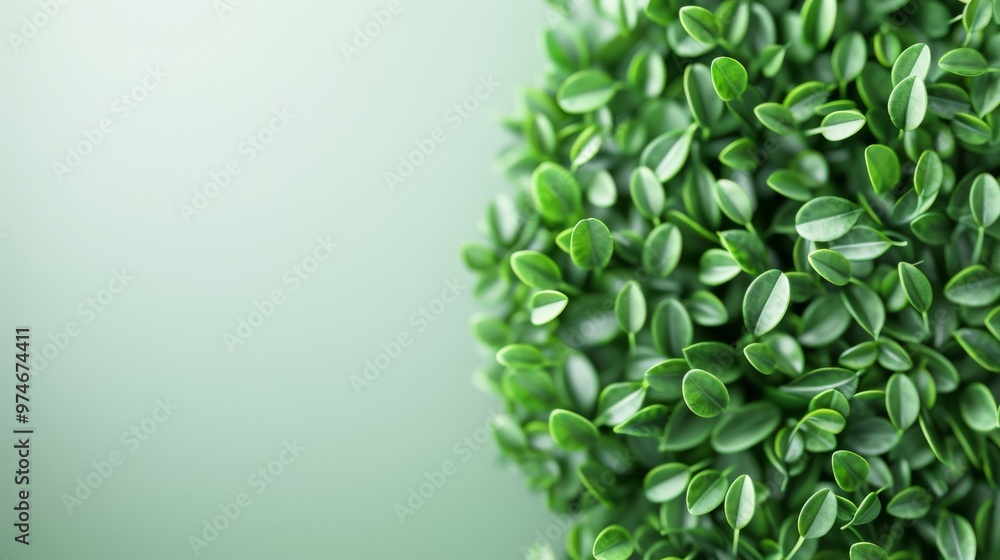 Obraz premium Lush Greenery Embracing Tranquility, vibrant cluster of small, smooth leaves creating a serene atmosphere, symbolizing growth and freshness against a soft backdrop.