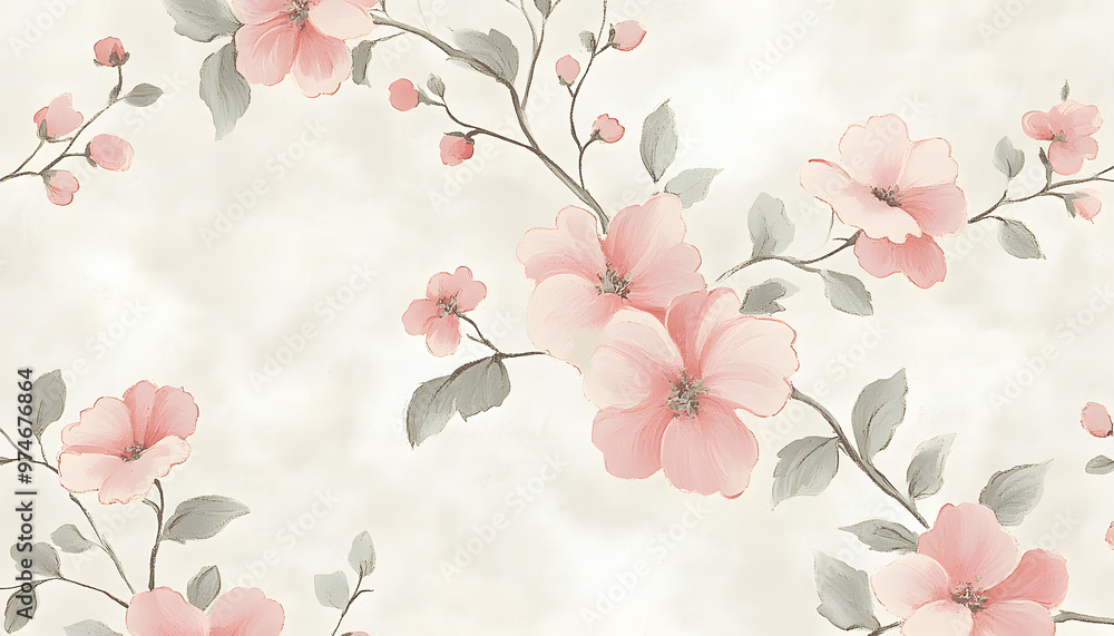 Incorporate simple floral motifs in soft pastel shades to create a light and airy wallpaper suitable for nature or feminine themes Incorporate simple floral motifs in soft pastel shades to create a light and airy wallpaper suitable for nature or feminine themes