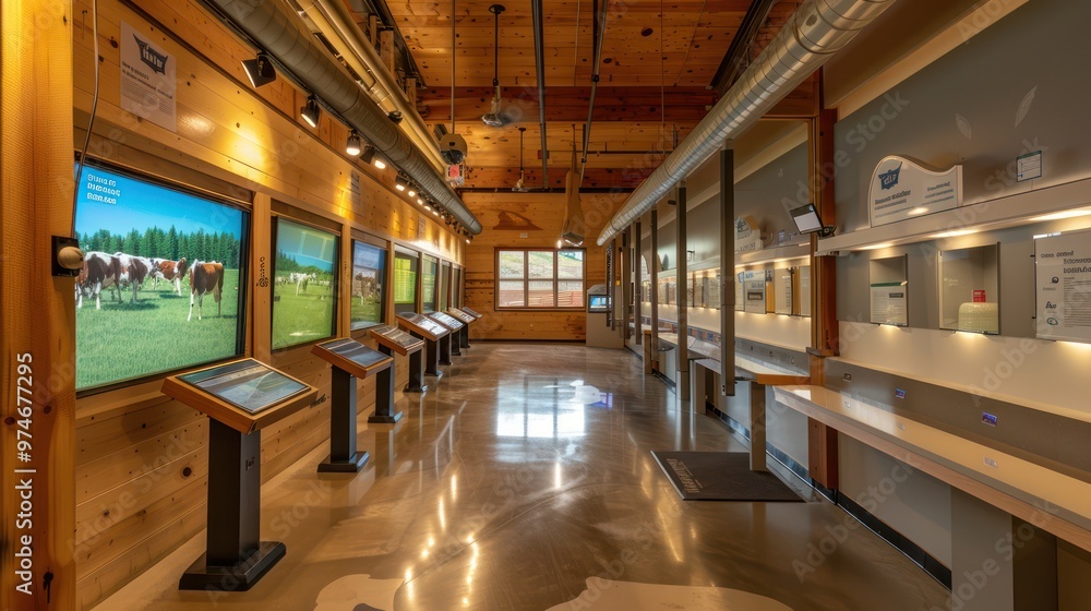 Fototapeta premium Modern Interior Design in a Rural Information Center