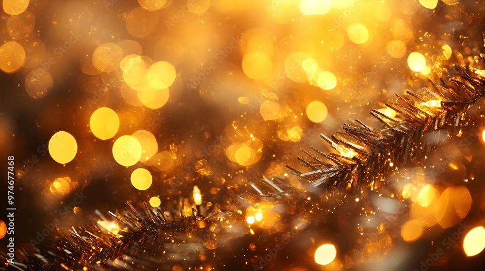 Golden Christmas Lights Bokeh Background Golden Christmas Lights Bokeh Background