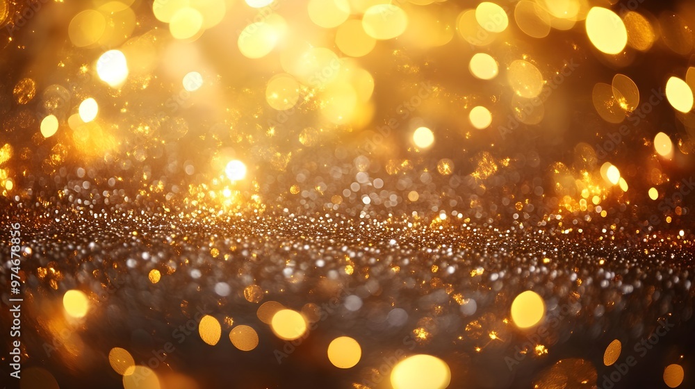 Golden Glitter Bokeh Background for Festive Design Golden Glitter Bokeh Background for Festive Design
