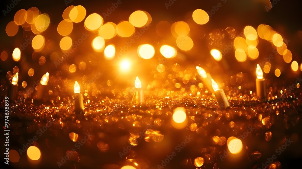Golden Lights Bokeh Abstract Background Golden Lights Bokeh Abstract Background