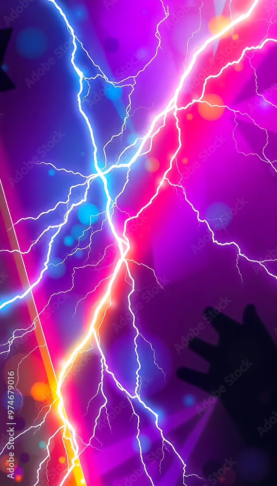 Obraz premium Dynamic neon lightning bolts
