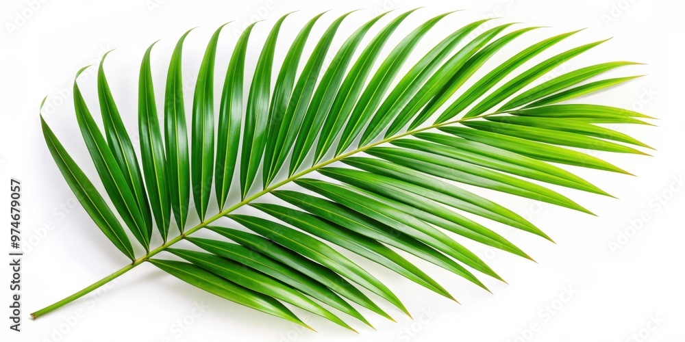 Tropical green palm leaf on white background, tropical, palm leaf, green, exotic, foliage, nature, tropical plant, fresh Tropical green palm leaf on white background, tropical, palm leaf, green, exotic, foliage, nature, tropical plant, fresh