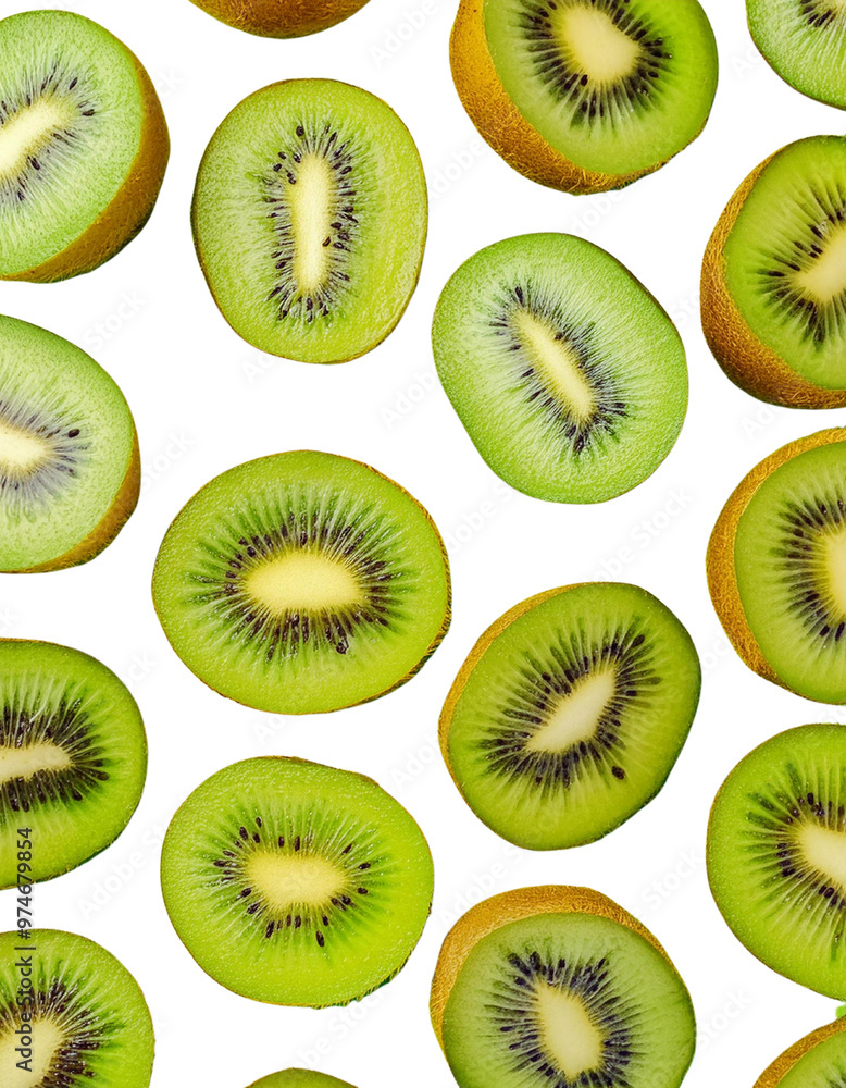 Kiwi fruit pattern on transparent background Kiwi fruit pattern on transparent background