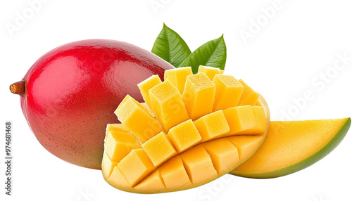 Mango fruit isolated on transparent background