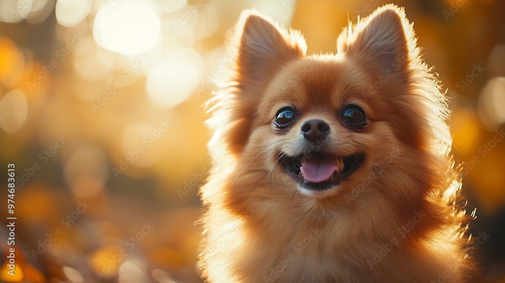 Happy Pomeranian Dog Enjoying a Sunny Day : Generative AI Happy Pomeranian Dog Enjoying a Sunny Day : Generative AI