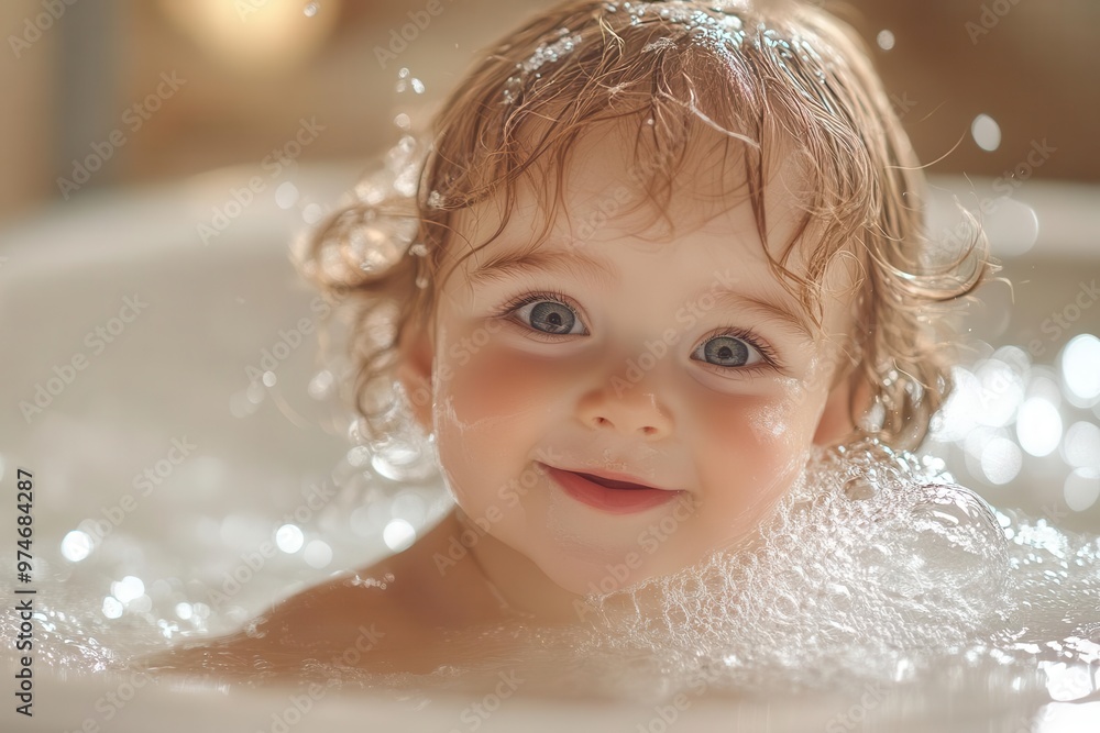 joyful toddler splashing in a bubblefilled bathtub eyes crinkled with laughter soft warm lighting enhances the cozy bathroom setting water droplets frozen in midair joyful toddler splashing in a bubblefilled bathtub eyes crinkled with laughter soft warm lighting enhances the cozy bathroom setting water droplets frozen in midair