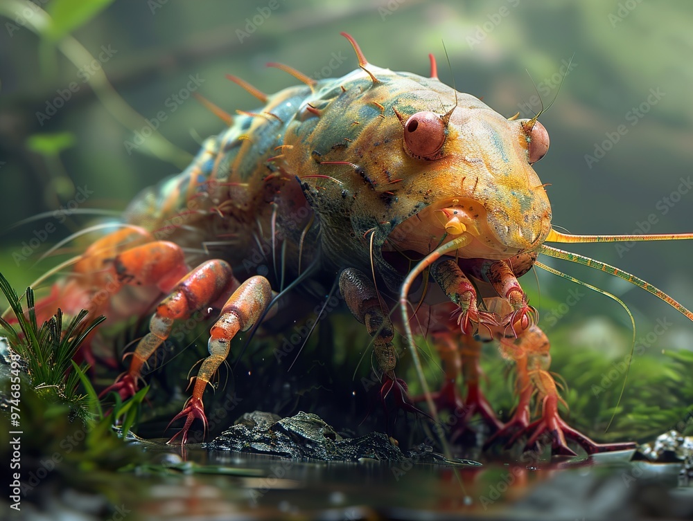 Close-up of a Bizarre Creature in a Lush Forest Close-up of a Bizarre Creature in a Lush Forest