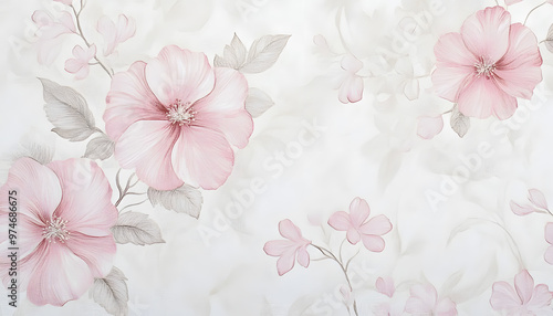 Incorporate simple floral motifs in soft pastel shades to create a light and airy wallpaper suitable for nature or feminine themes