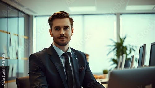 business man walking at city