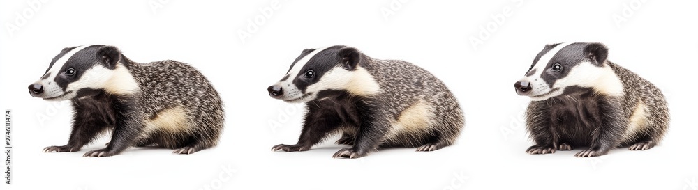 Obraz premium badger isolated on white background