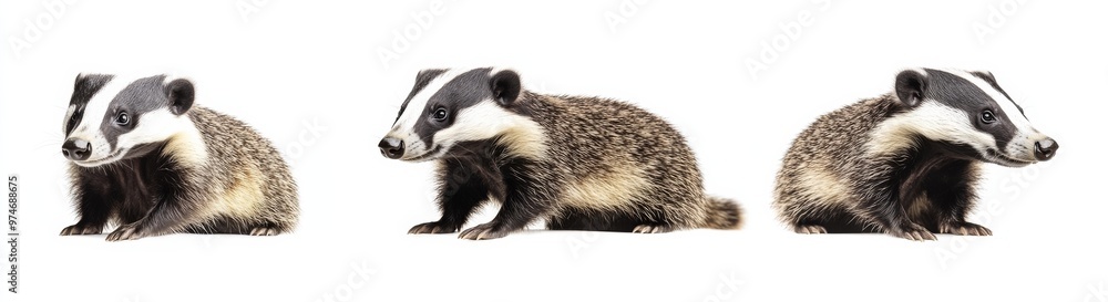 badger isolated on white background badger isolated on white background