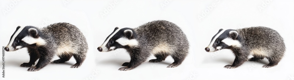 badger isolated on white background badger isolated on white background