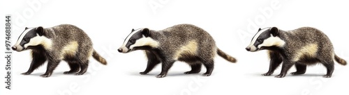 badger isolated on white background