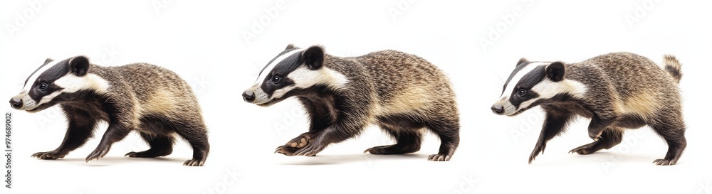 badger isolated on white background badger isolated on white background