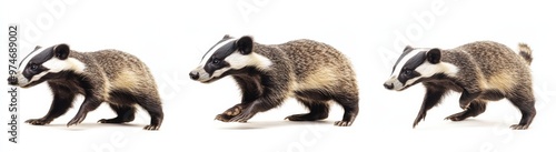 badger isolated on white background