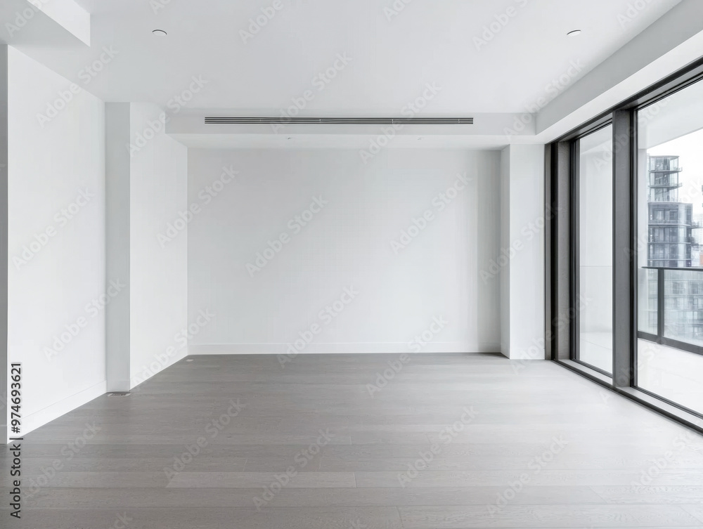 Empty room interiors in neutral tones with a mix of natural window lighting and shadows. Property interior with no furniture or decor. Empty room interiors in neutral tones with a mix of natural window lighting and shadows. Property interior with no furniture or decor.