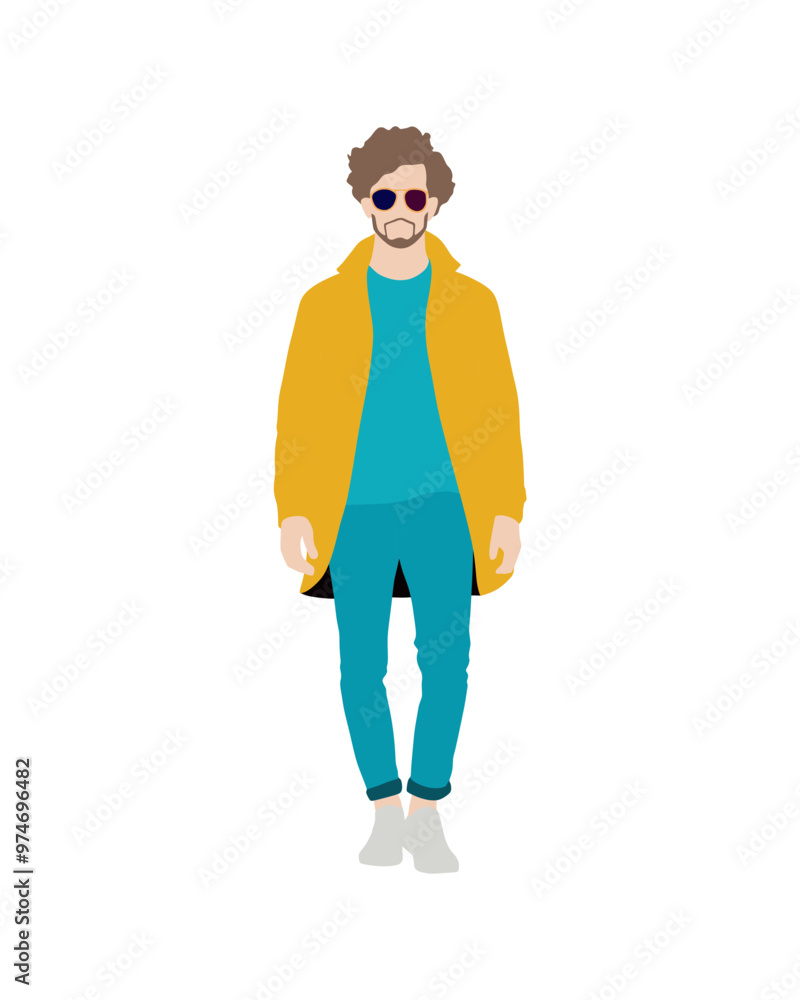Flat vector people and illustration, man with casual outfit Flat vector people and illustration, man with casual outfit