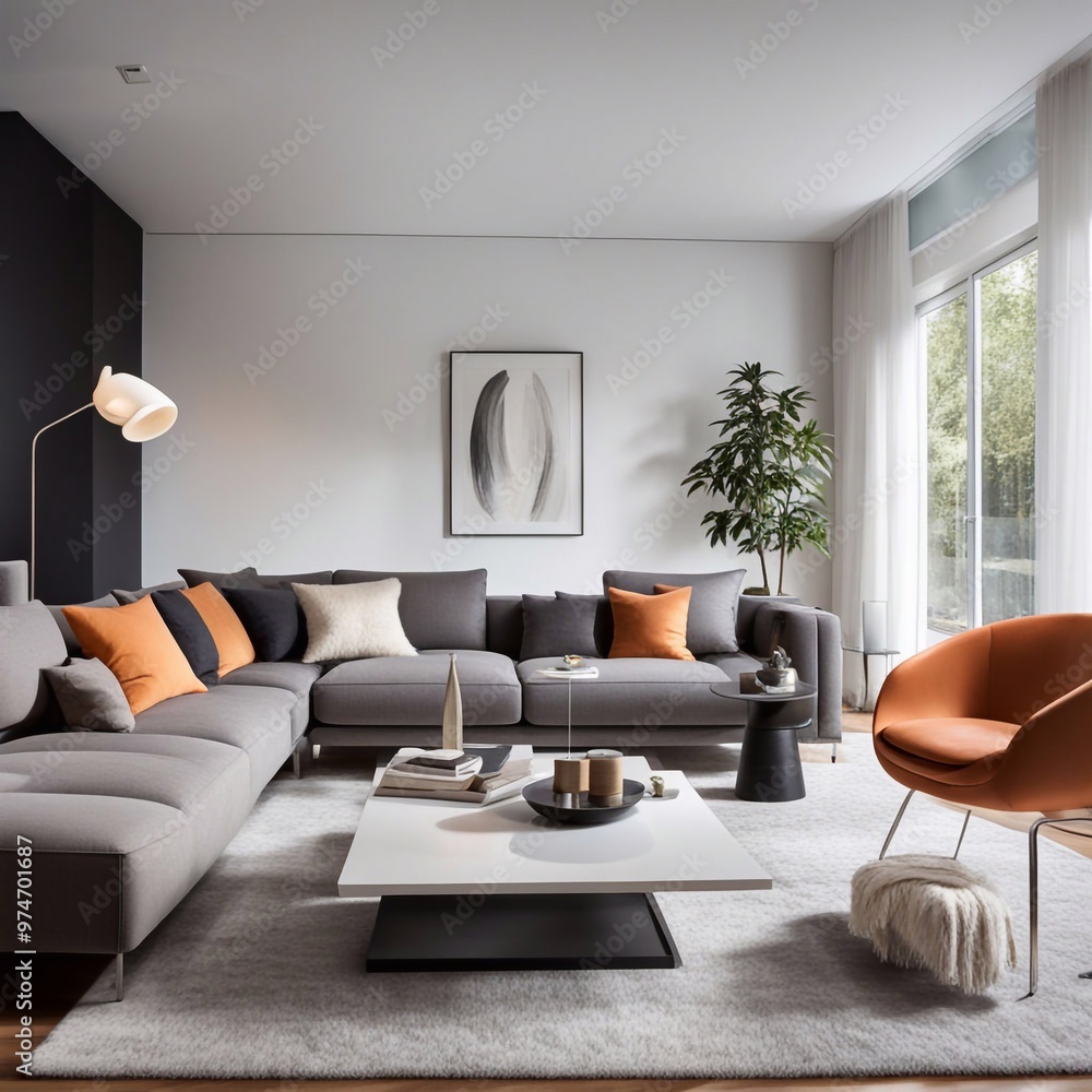 Fototapeta premium Modernes stylishes Wohnzimmer