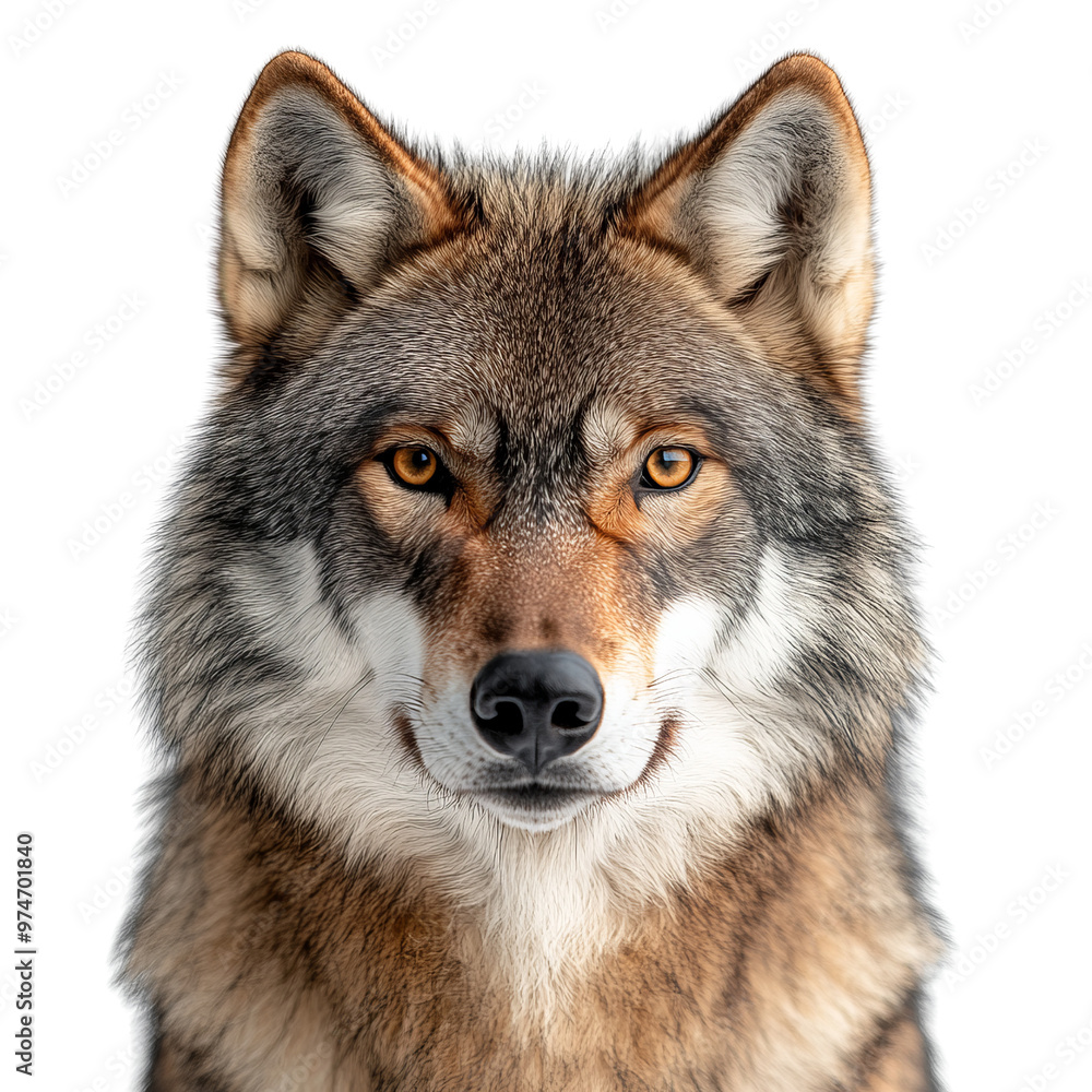 Obraz premium Majestic wolf isolated white background