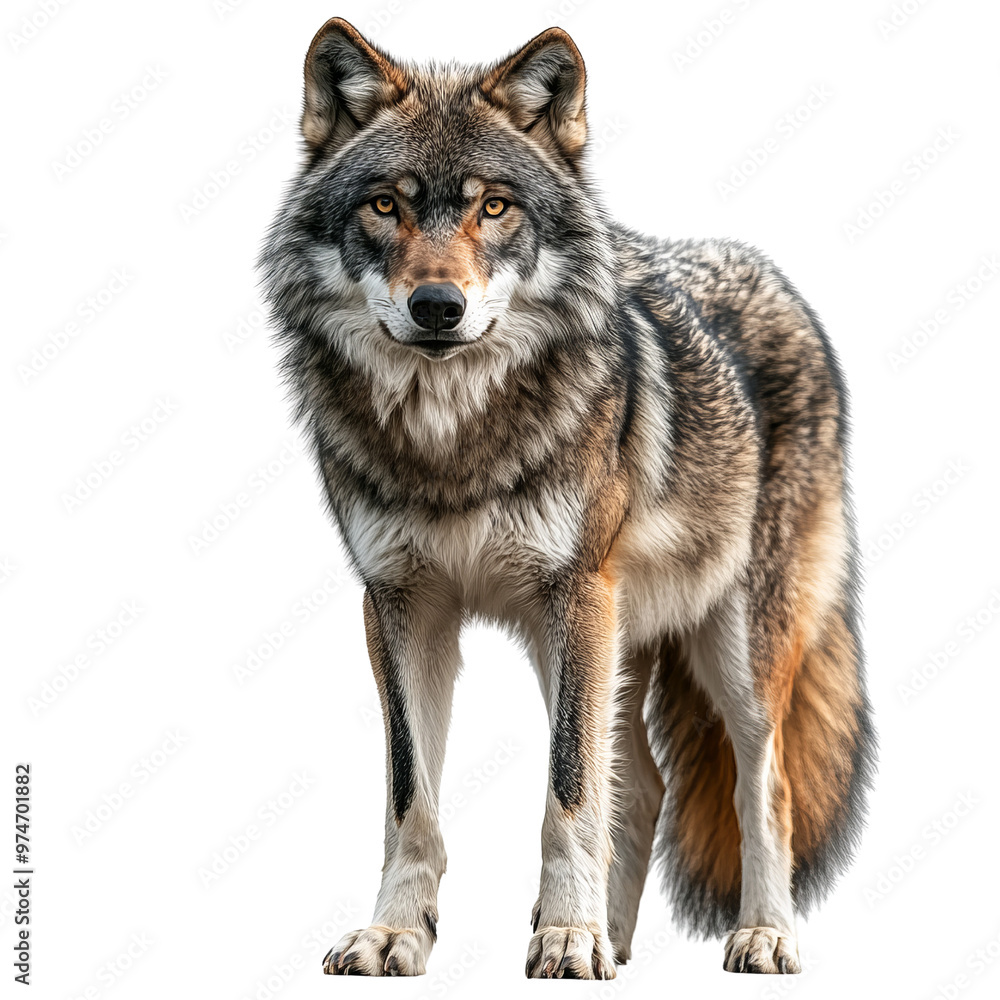 Fototapeta premium Majestic wolf isolated white background