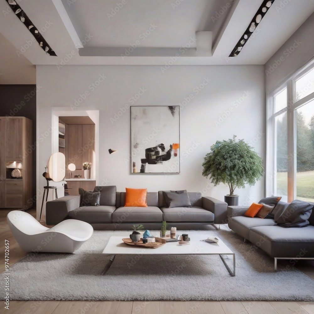 Modernes stylishes Wohnzimmer Modernes stylishes Wohnzimmer