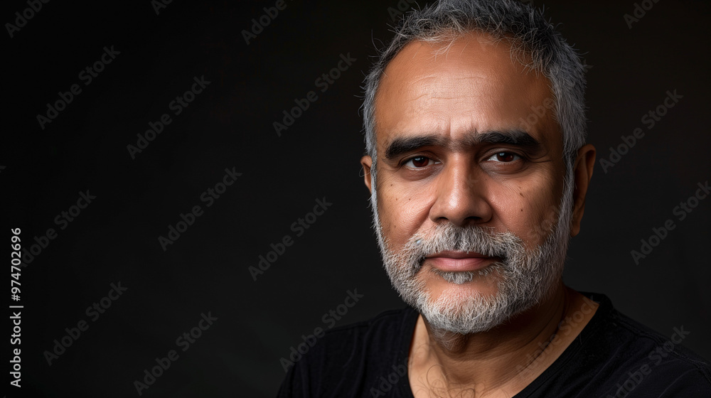 Portrait of a Mature Man with Gray Beard and Confident Expression Portrait of a Mature Man with Gray Beard and Confident Expression